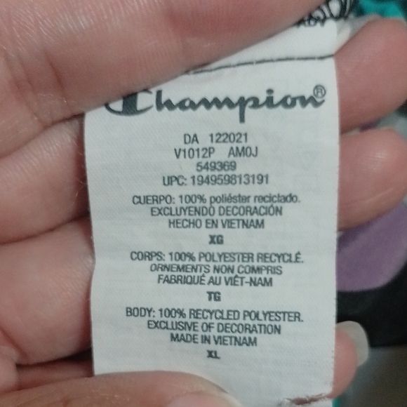 Champion Mens Windbreaker - Black, Purple, Teal Camo - Picture 2 of 5